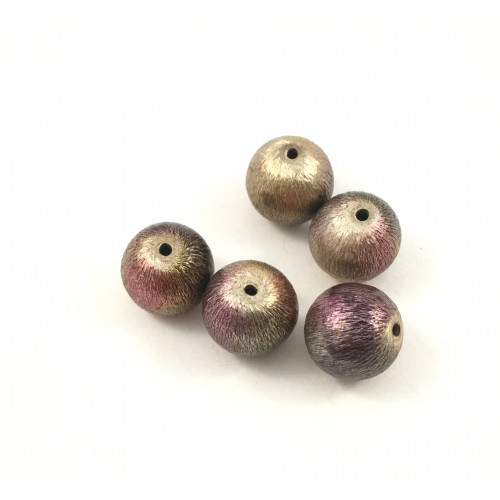 Metal beads two tones copper and purple